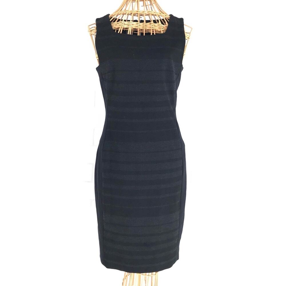 Eileen Fisher Women's 2 Black Gray‎ Short Sleeveless Career Cocktail Dress